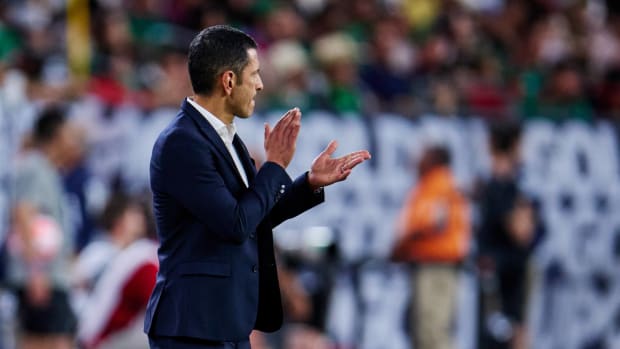 Jaime Lozano director tecnico de Mexico durante el partido Haiti vs Mexico